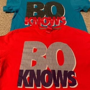 2 Vintage Nike BO KNOWS t shirts, Men’s Size L